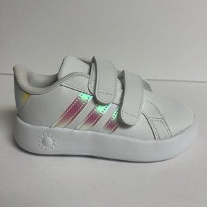 Adidas Toddlers’ Grand Court 2.0 White Sneakers, Boys’ Size 10 M